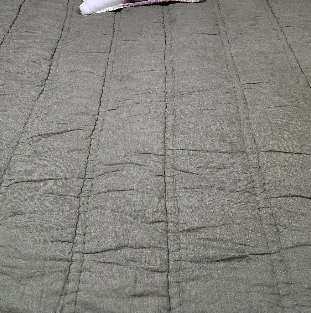 West Elm Linen Quilted Comforter